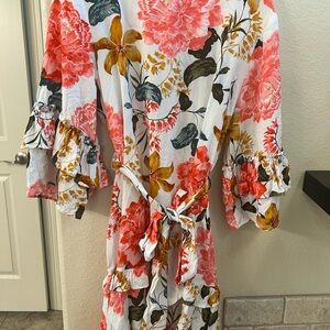 Petal & Pup Floral Dress in Pink and Yellow